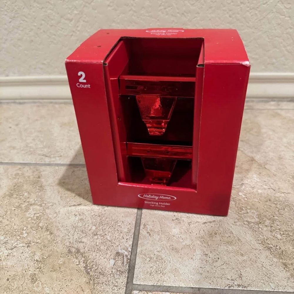 2 Red Stocking Holders